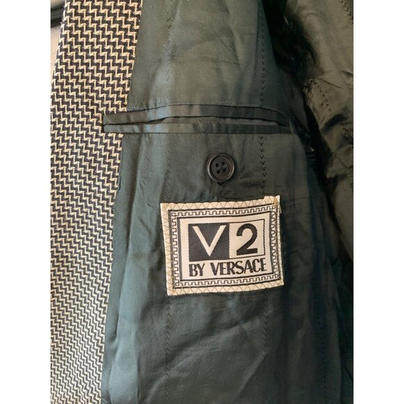 VTG V2 Versace Wool Sport Coat Zigzag Switzerland Neiman Marcus 44L 9097 - Picture 4 of 9
